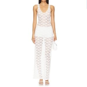 REVOLVE White Sheer Lace Maxi Dress | Sleeveless | Size L